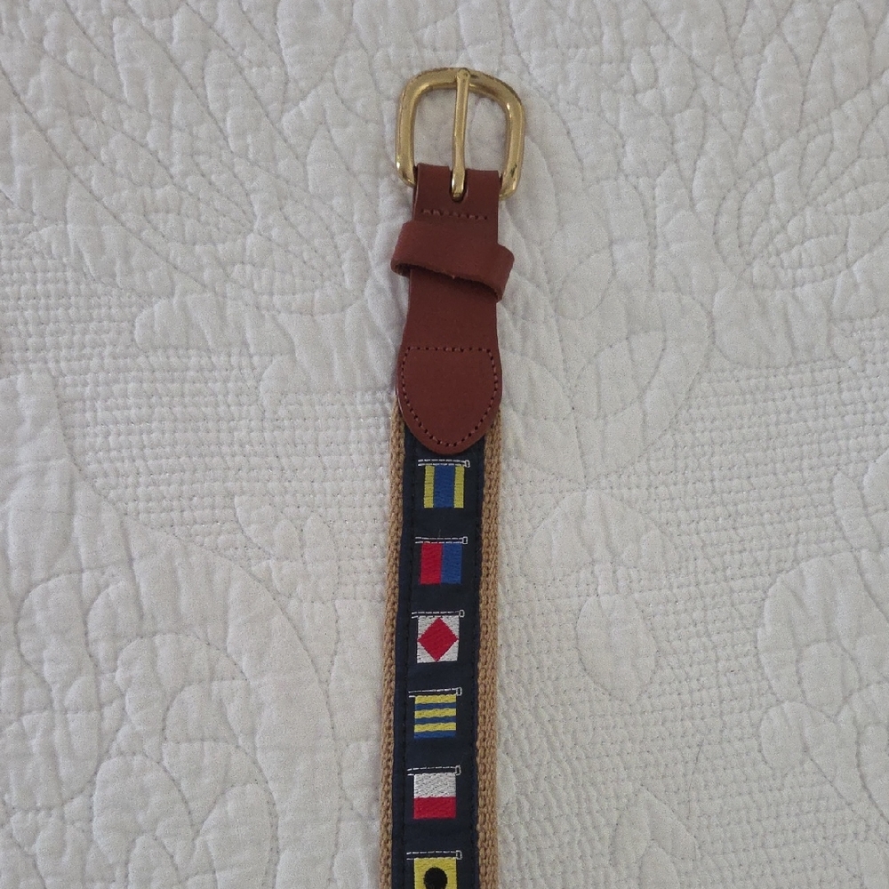 Nautical Patterned Brown Belt